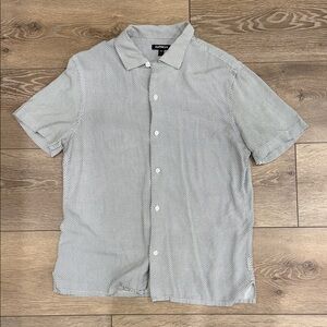 Express Black and White Casual Button-Down Shirt